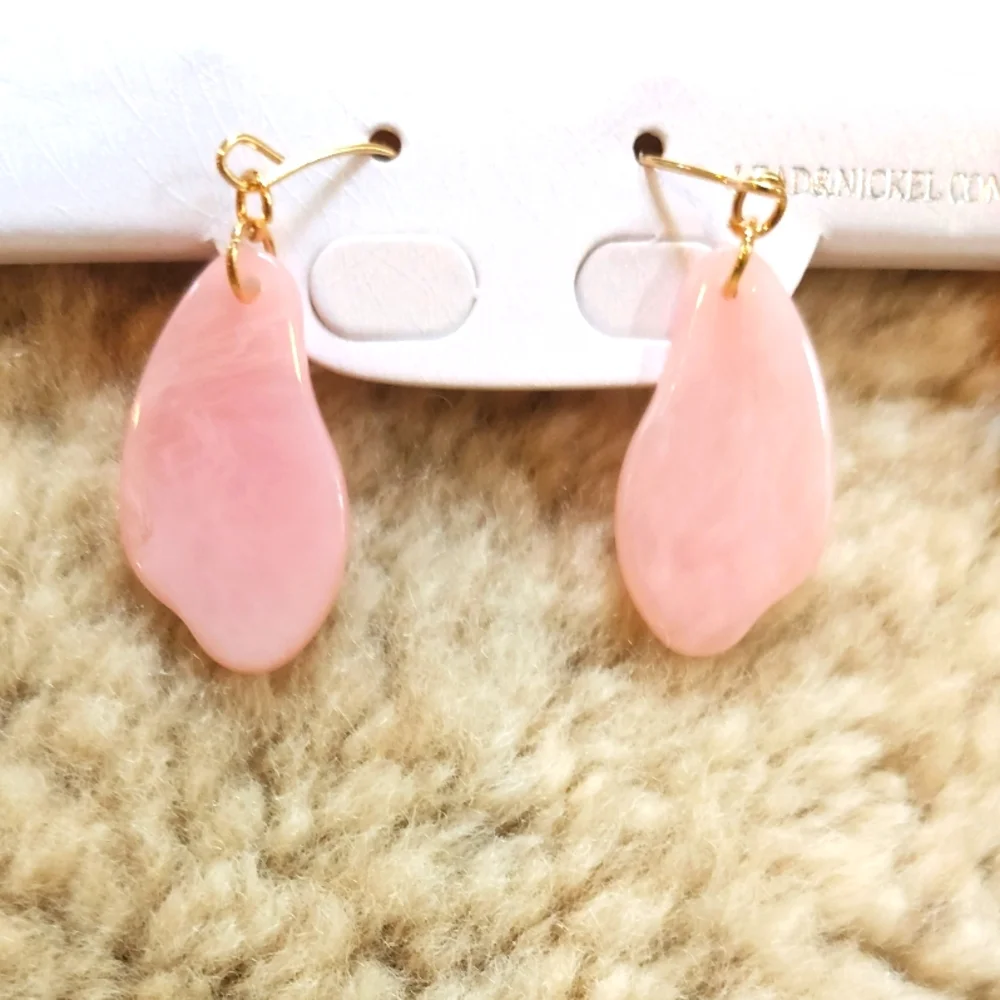 Pink, Green and Goldtone Statement Necklace with Earrings Set - Picture 5 of 17